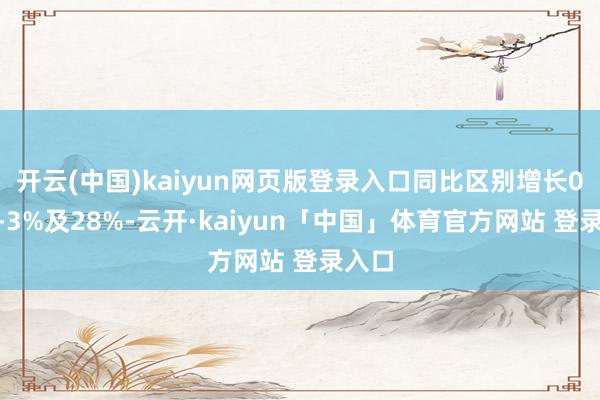 开云(中国)kaiyun网页版登录入口同比区别增长0%、-3%及28%-云开·kaiyun「中国」体育官方网站 登录入口